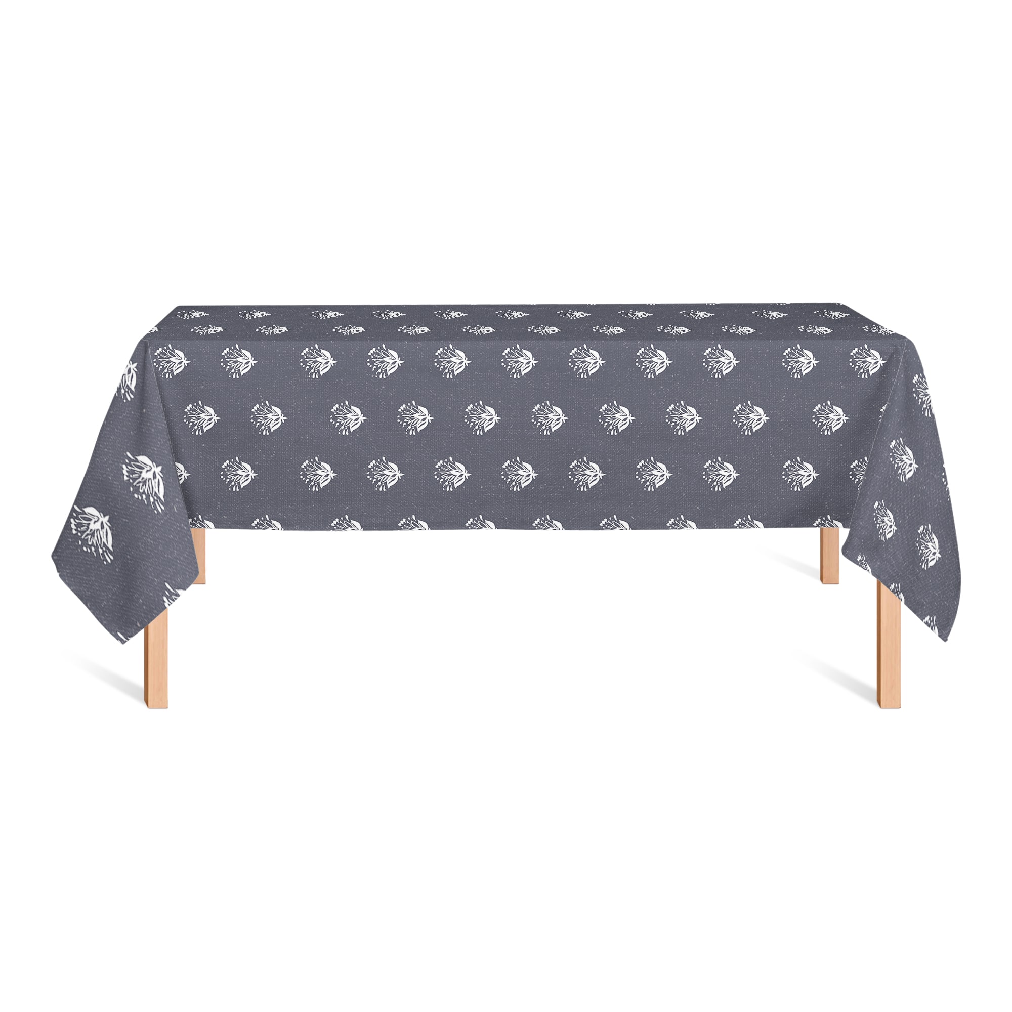 Navy Floral Pattern Tablecloth